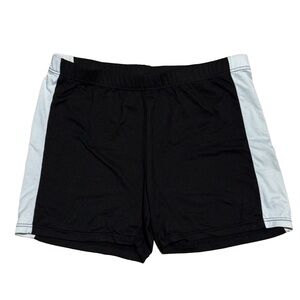 Women's Black Athletic Shorts with White Side Panels